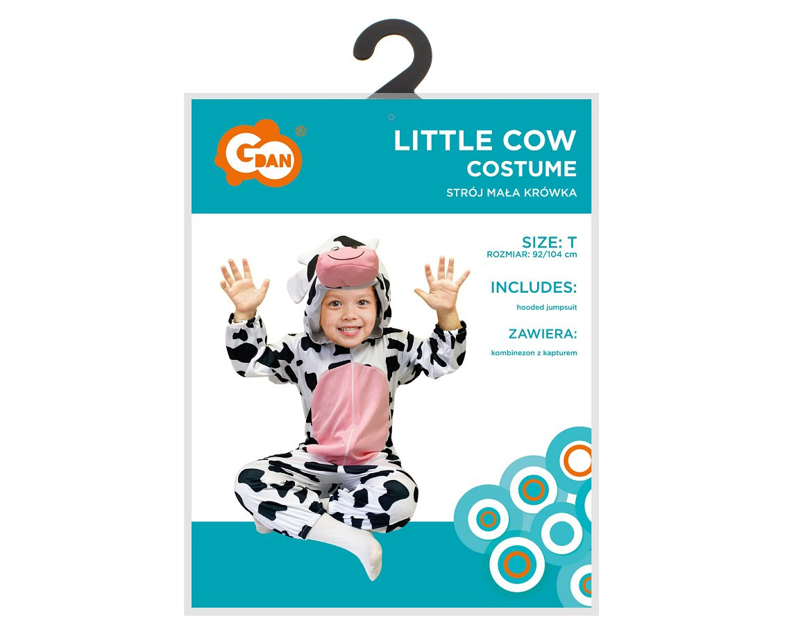 Costume for child Little Cow (hooded jumpsuit), size 92/104 cm